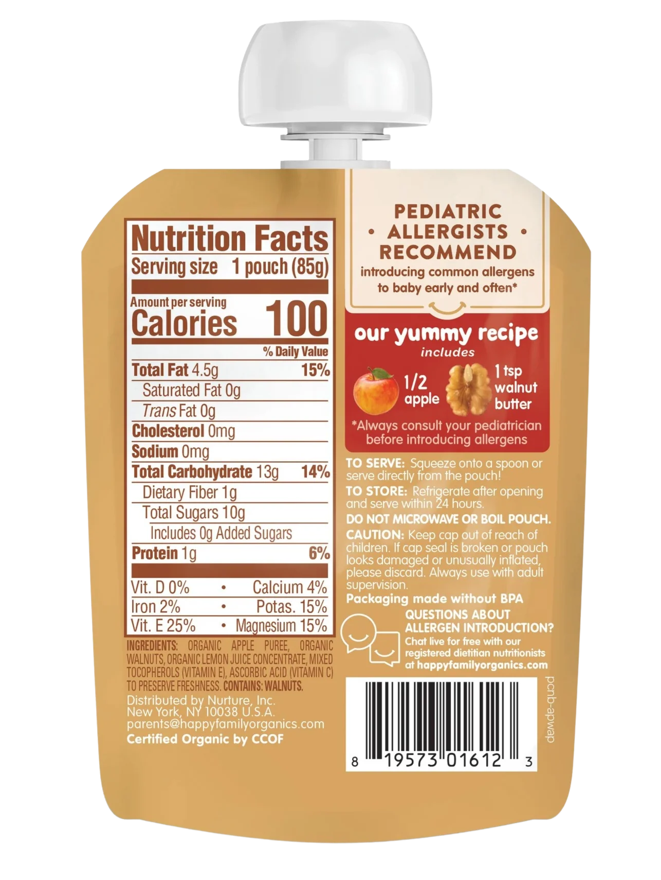 Nutty Blends Apples With Walnut Butter Baby Food (8 Pack) - Image 3