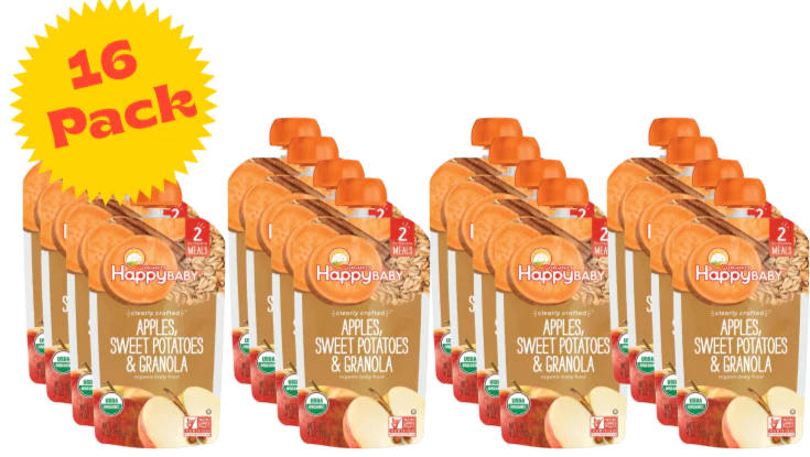 Organic Apples Sweet Potatoes & Granola Stage 2 Baby Food (16 Pack)