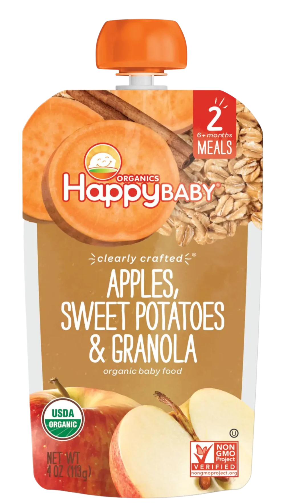 Organic Apples Sweet Potatoes & Granola Stage 2 Baby Food (16 Pack) - Image 2
