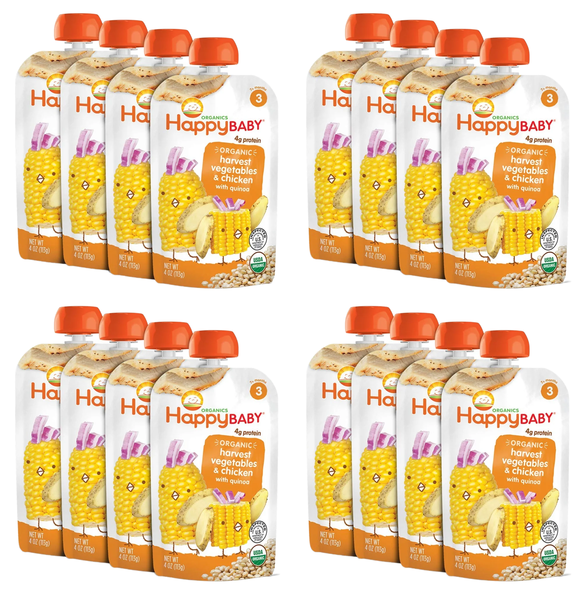Organic Harvest Vegetables & Chicken Stage 3 Baby Food (16 Pack) - Image 2