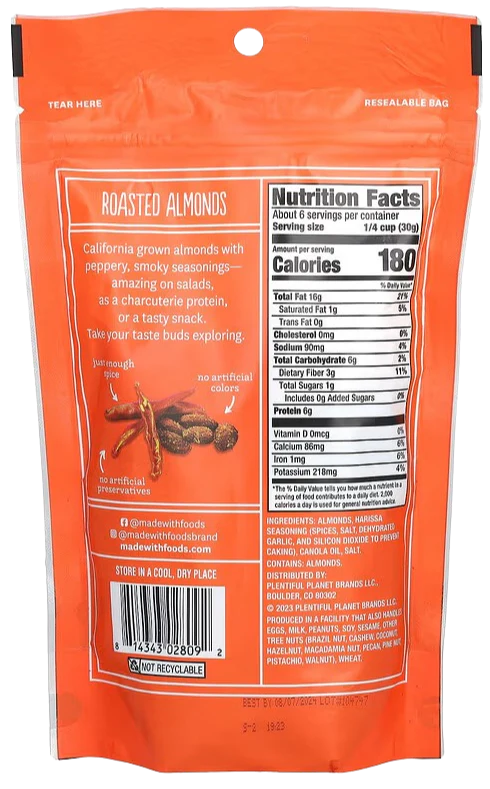 Harissa Seasoned Roasted Almonds - Image 2