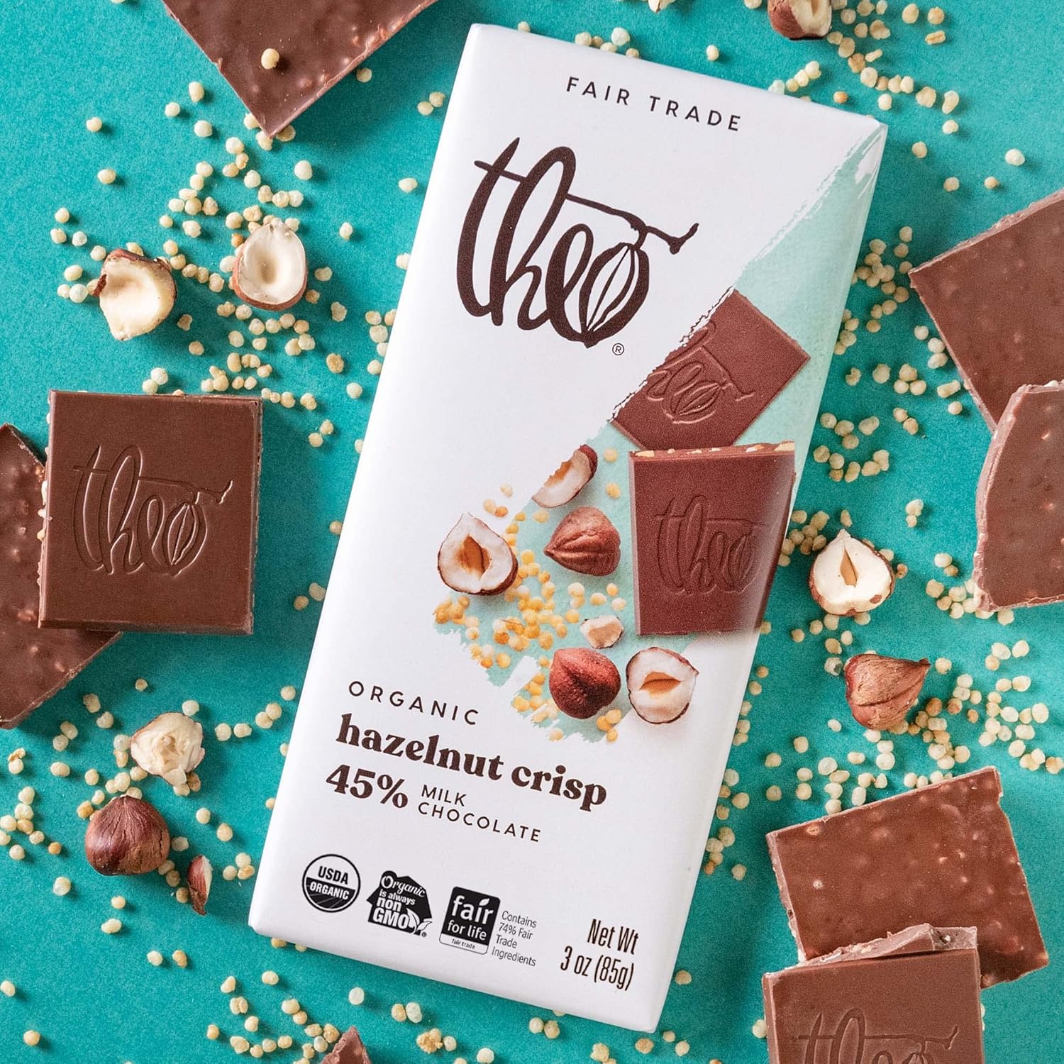 Hazelnut Crips 45% Milk Chocolate Bar - Image 2