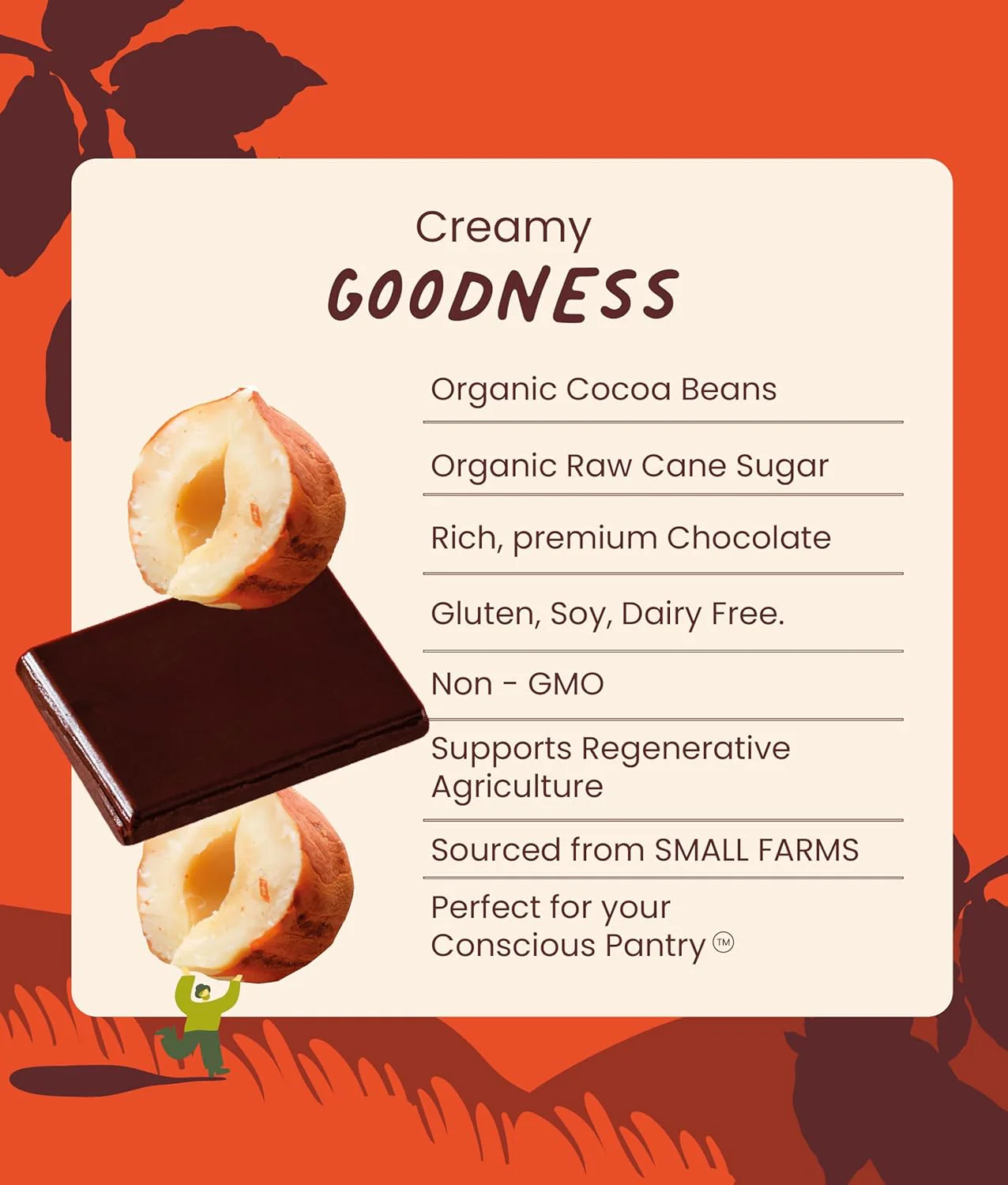 Organic Hazelnut 70% Dark Chocolate Bar - Image 3