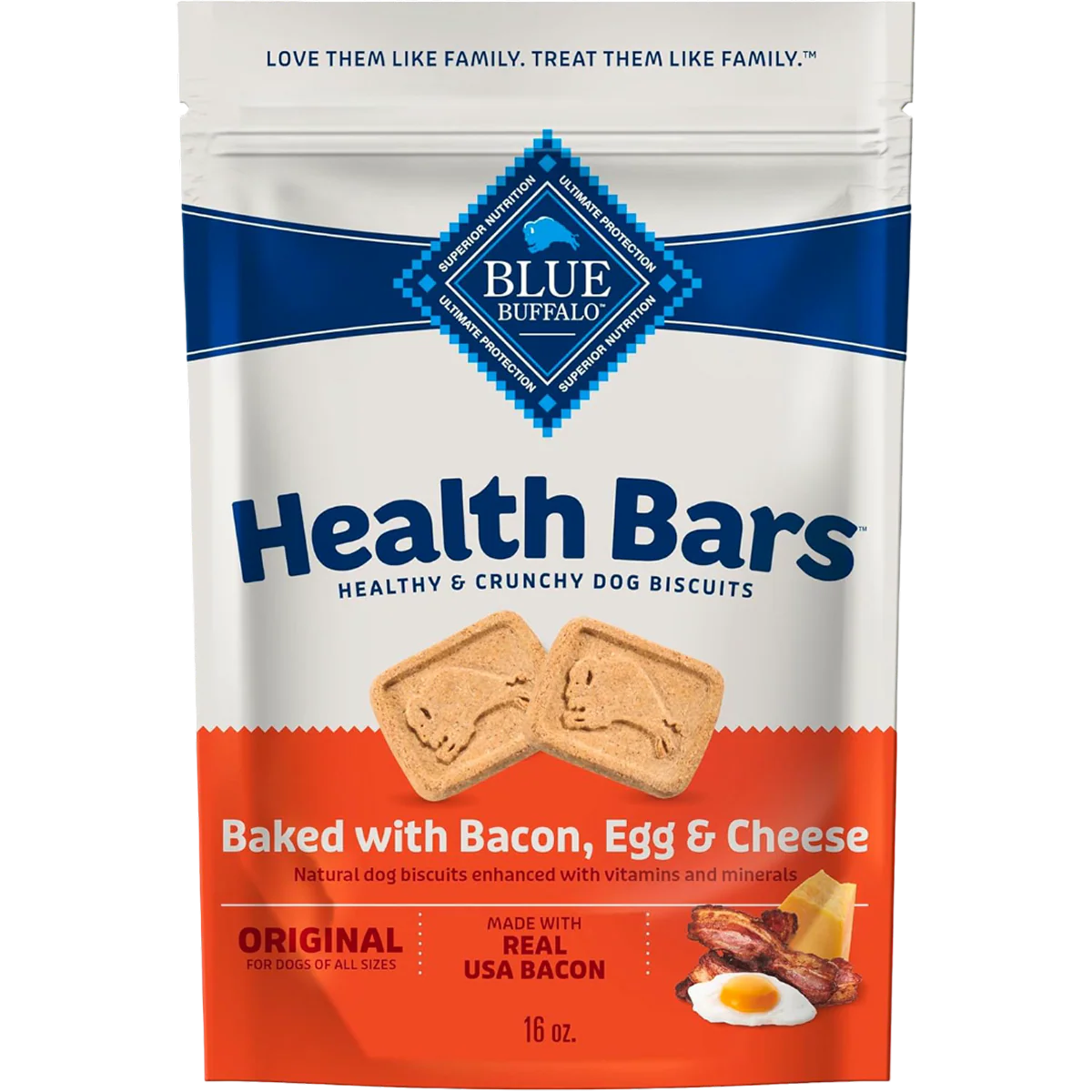 Health Bars Natural Crunchy Dog Treats - Bacon, Egg & Cheese Flavor