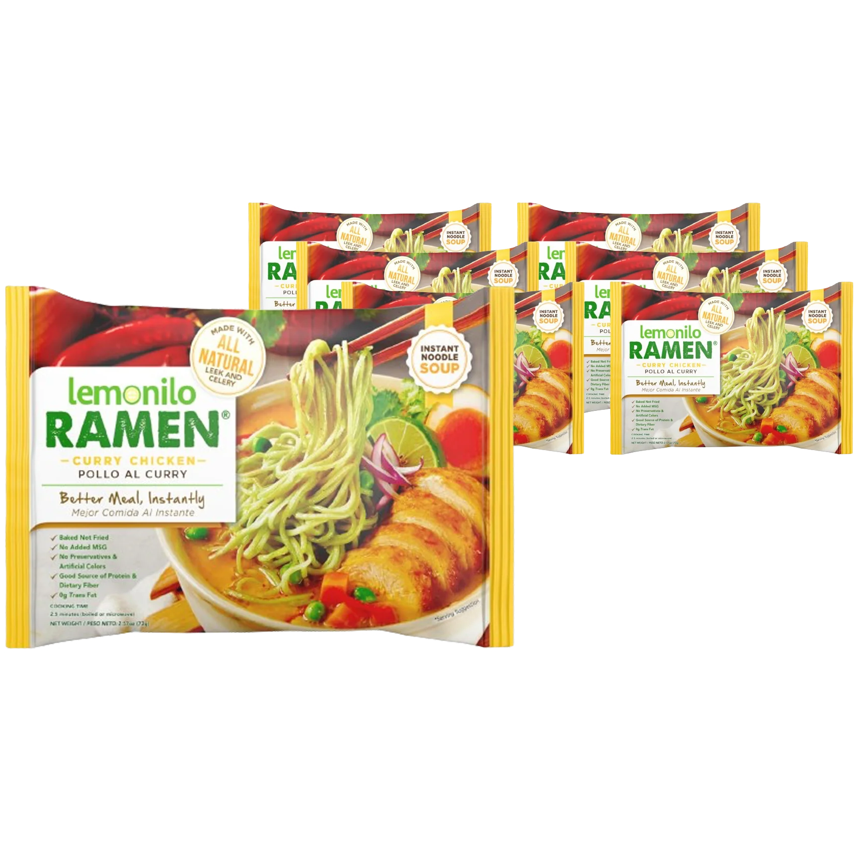 Healthy Chicken Curry Ramen With Turmeric (6 Pack)