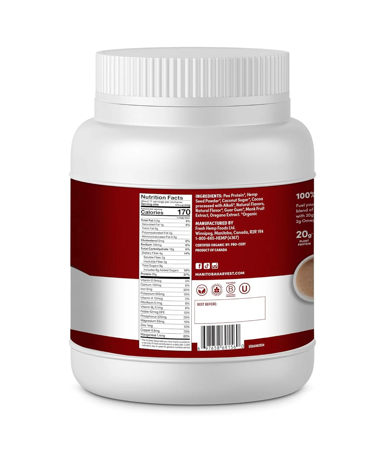 Hemp Yeah! Organic Chocolate Plant-Based Protein Powder - Image 4