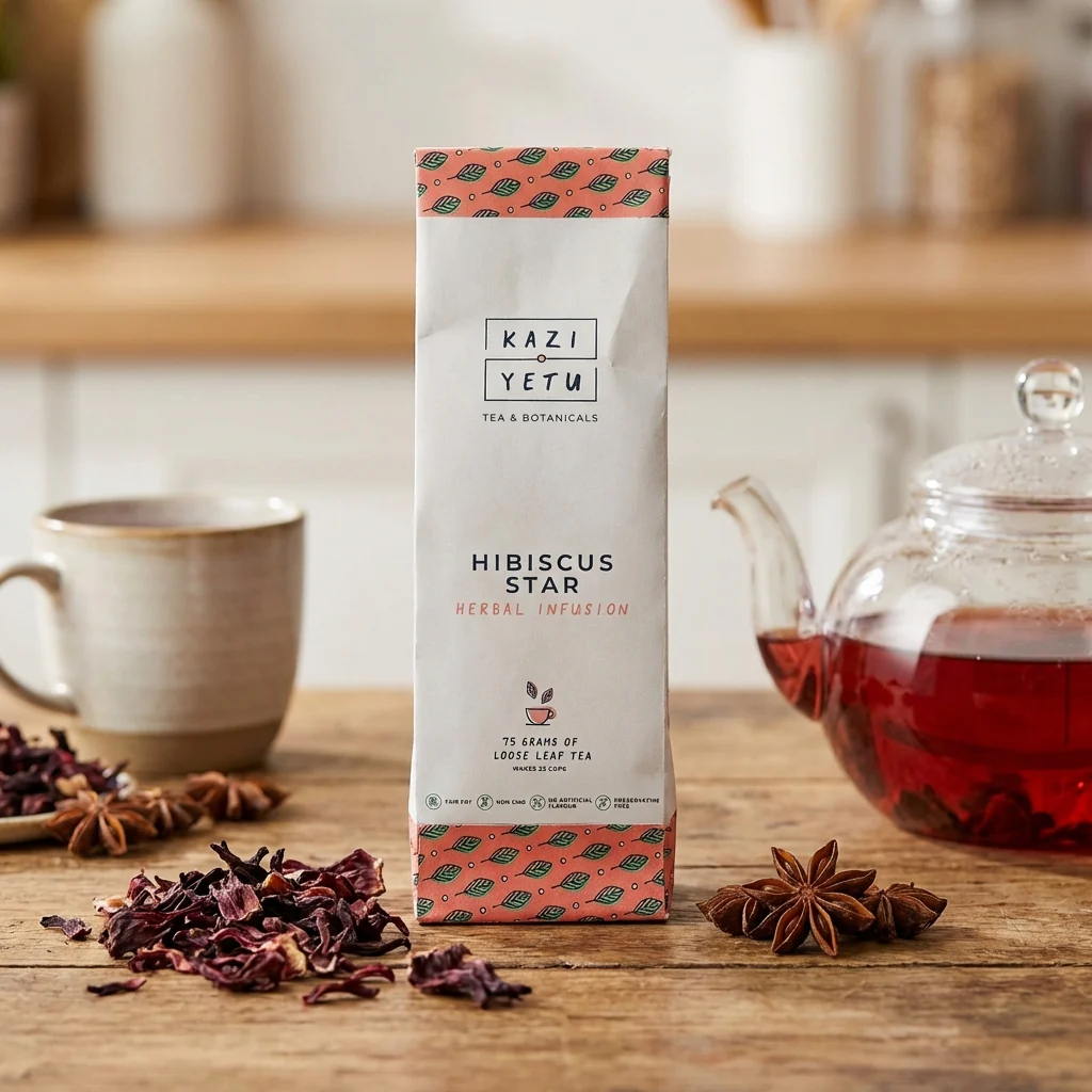 Hibiscus Star Herbal Infusion Loose Tea - Image 2