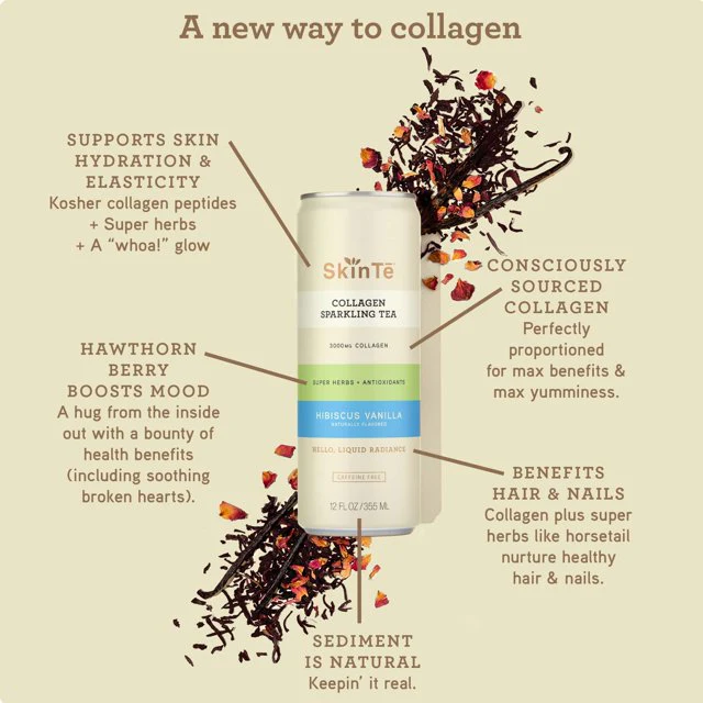 Hibiscus Vanilla Collagen Sparkling Tea - Image 2