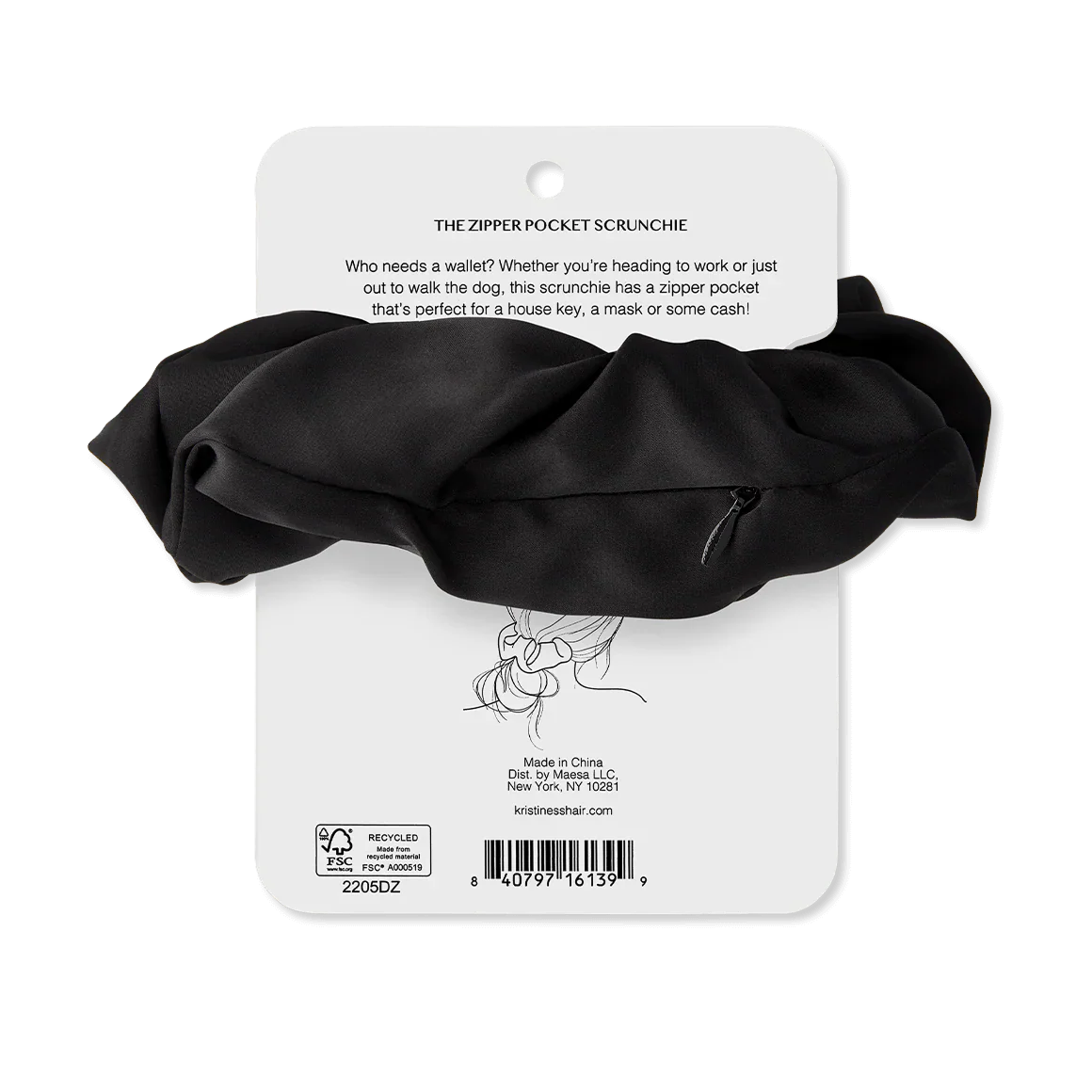 Hidden Pocket Scrunchie Hair Elastic - Image 2