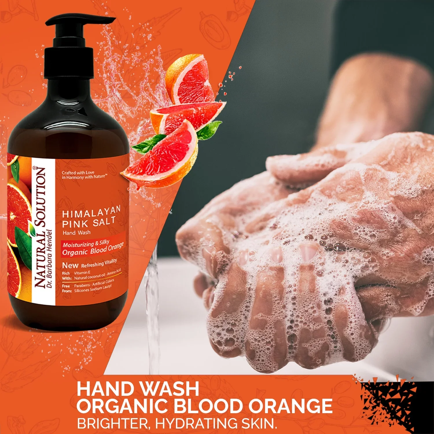 Blood Orange Himalayan Pink Salt Liquid Hand Soap - Image 4