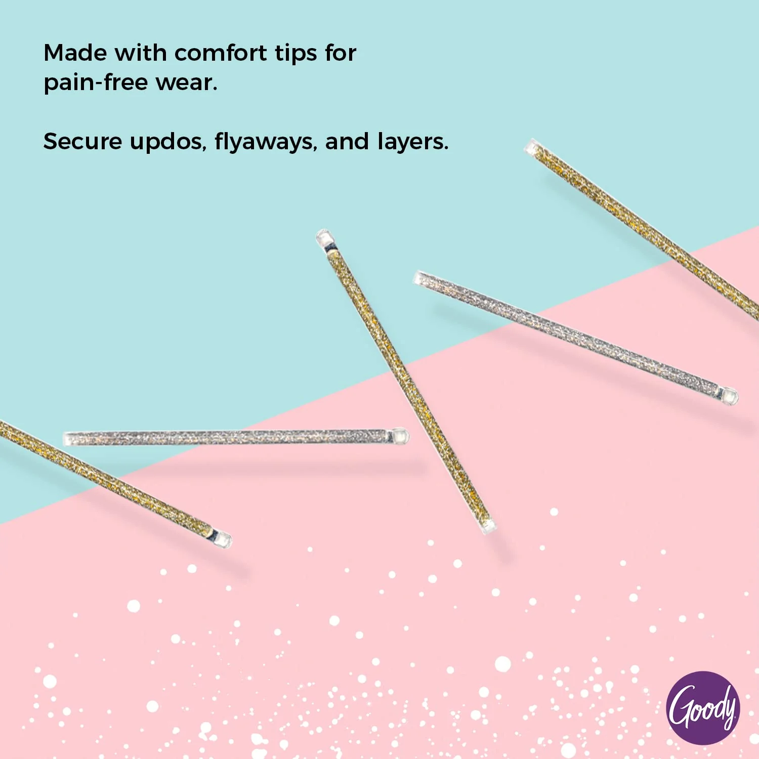 Holiday Ball Enameled Bobby Pins - Silver/Gold (5 CT) - Image 2