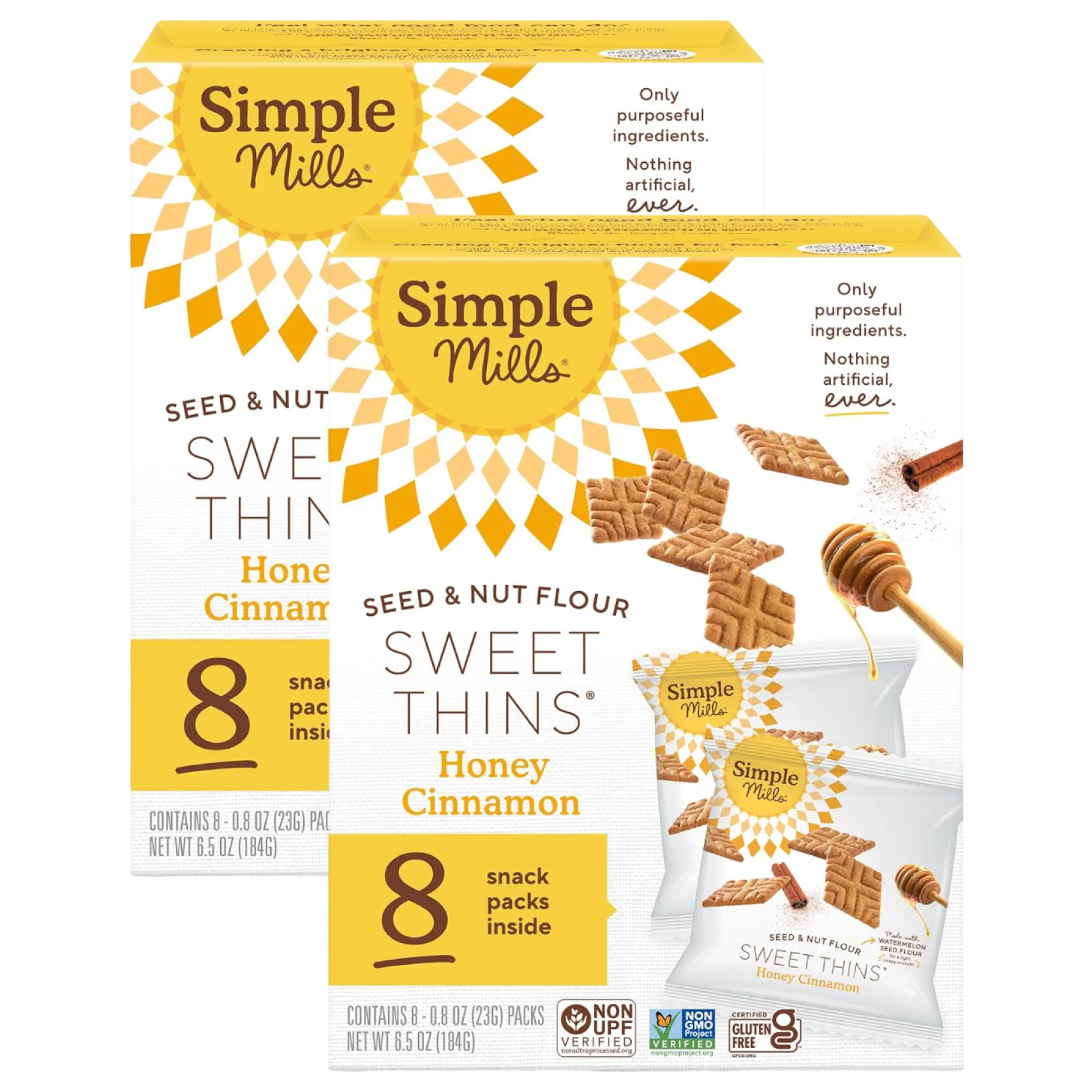 Honey Cinnamon Sweet Thin Snackpacks (8 CT) (2 Pack)