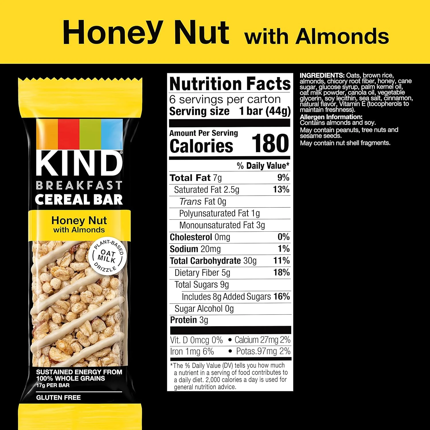 Honey Nut with Almonds Cereal Bar (6 CT) - Image 5