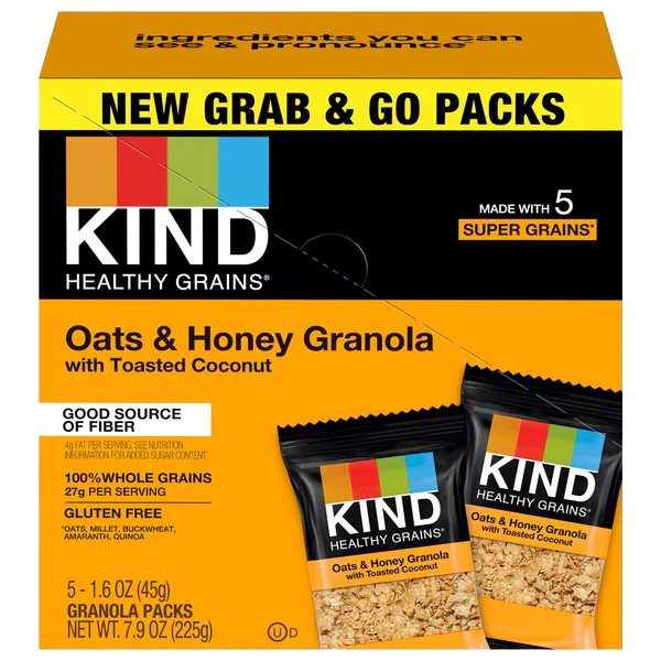 Honey Oat Granola To Go Packs (5 Packs)