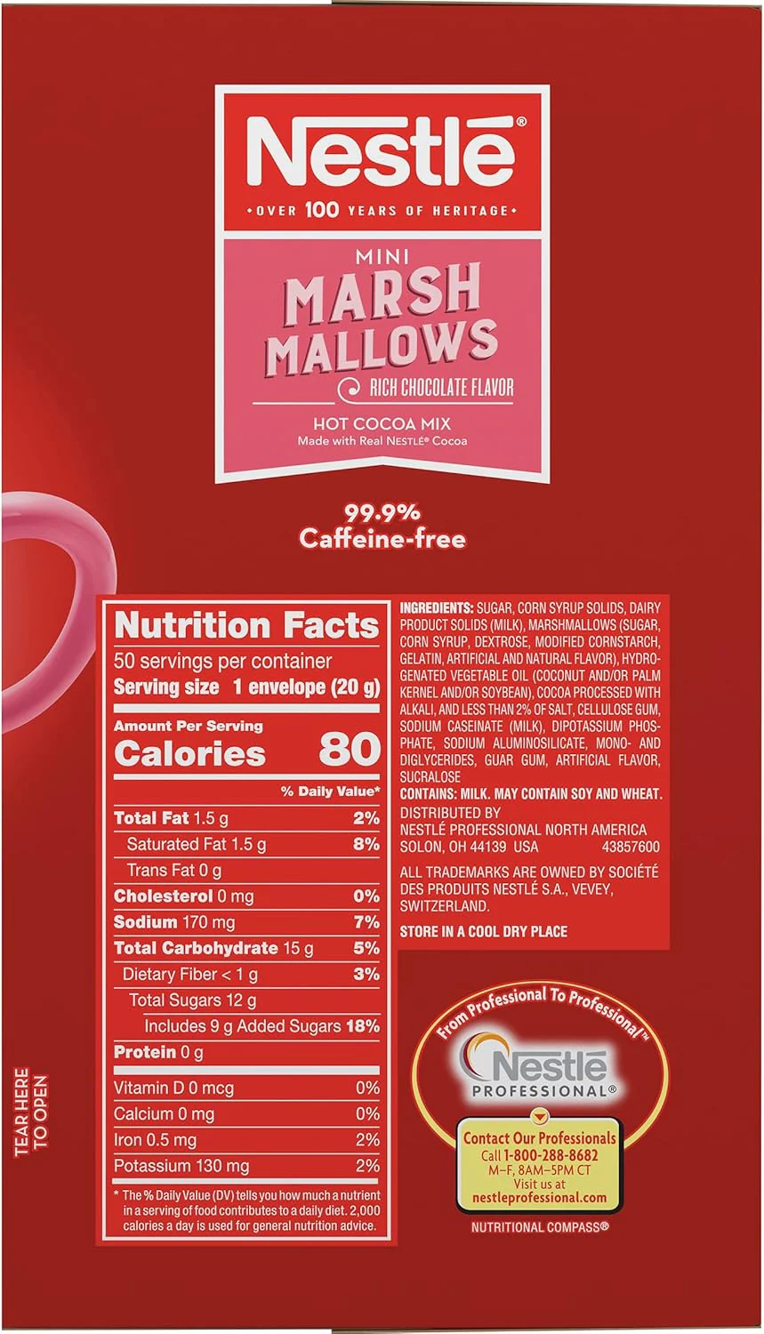 Hot Cocoa Mix - Mini Marshmallows with Rich Milk Chocolate Flavor (50 CT) - Image 3