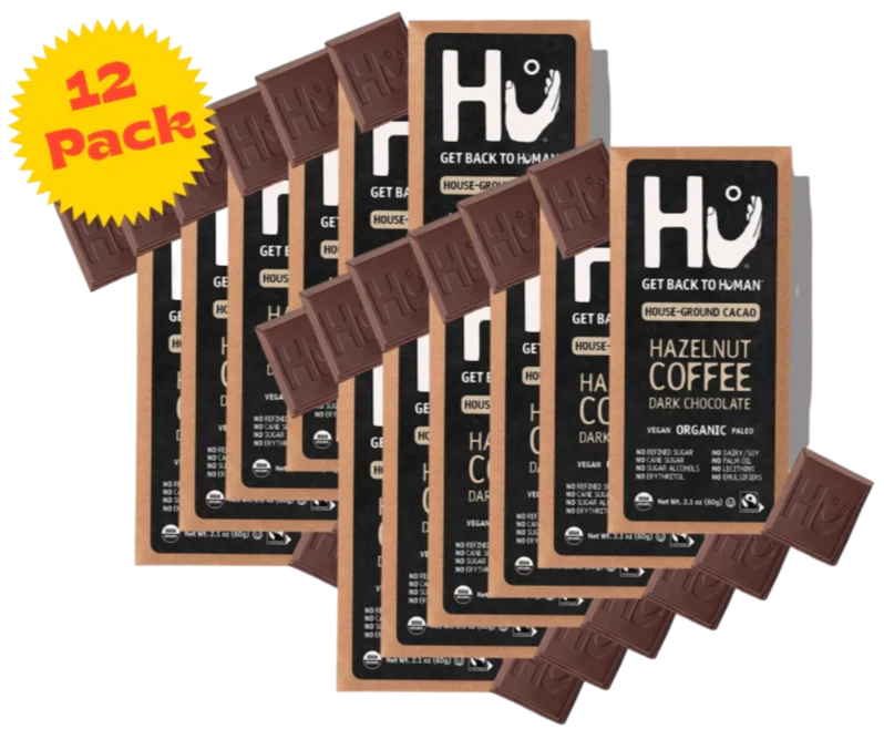 Hazelnut Coffee Dark Chocolate Bar (12 Pack)
