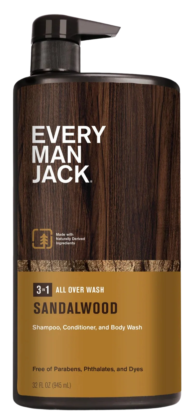 Hydrating Sandalwood 3-in-1 All Over Wash Shampoo, Conditioner, & Body Wash