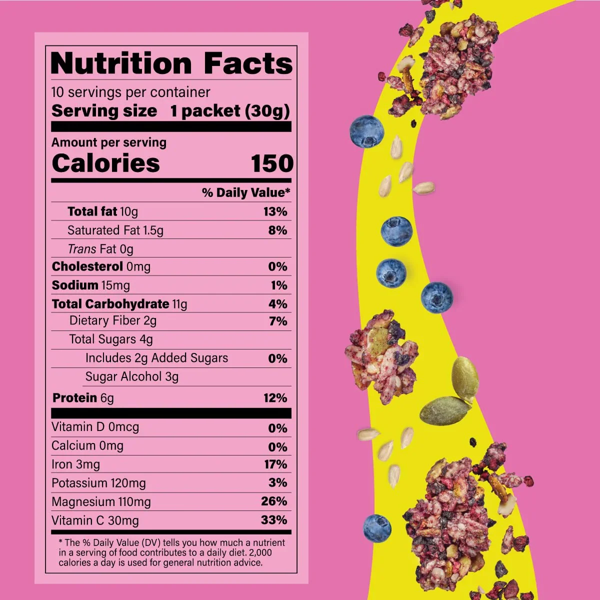 Immunity Boost Organic Seed Granola Pouch - Berry Blend - Image 2