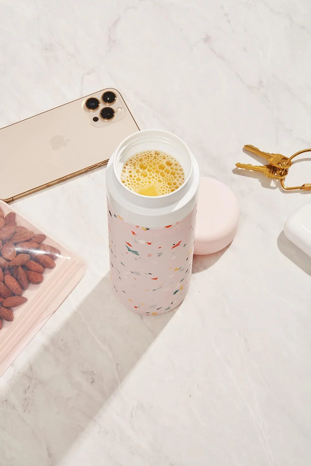 20oz Insulated Ceramic Bottle - Terrazzo Blush - Image 2