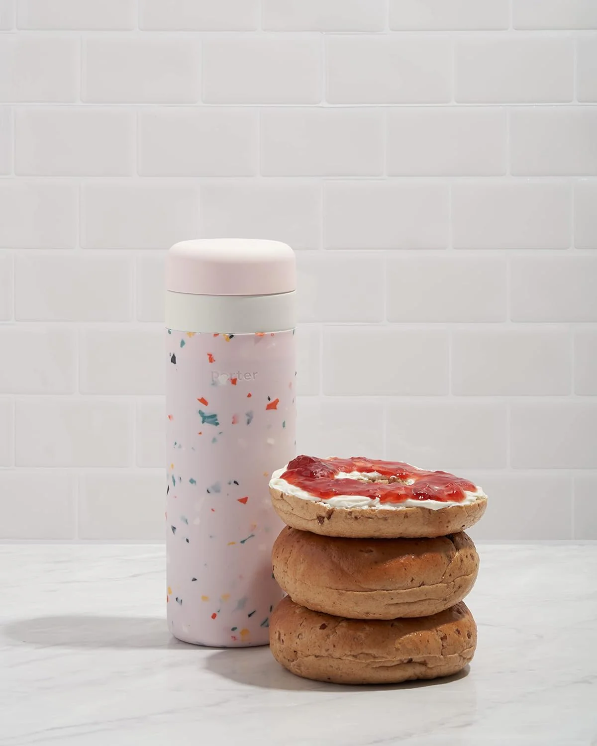 20oz Insulated Ceramic Bottle - Terrazzo Blush - Image 3
