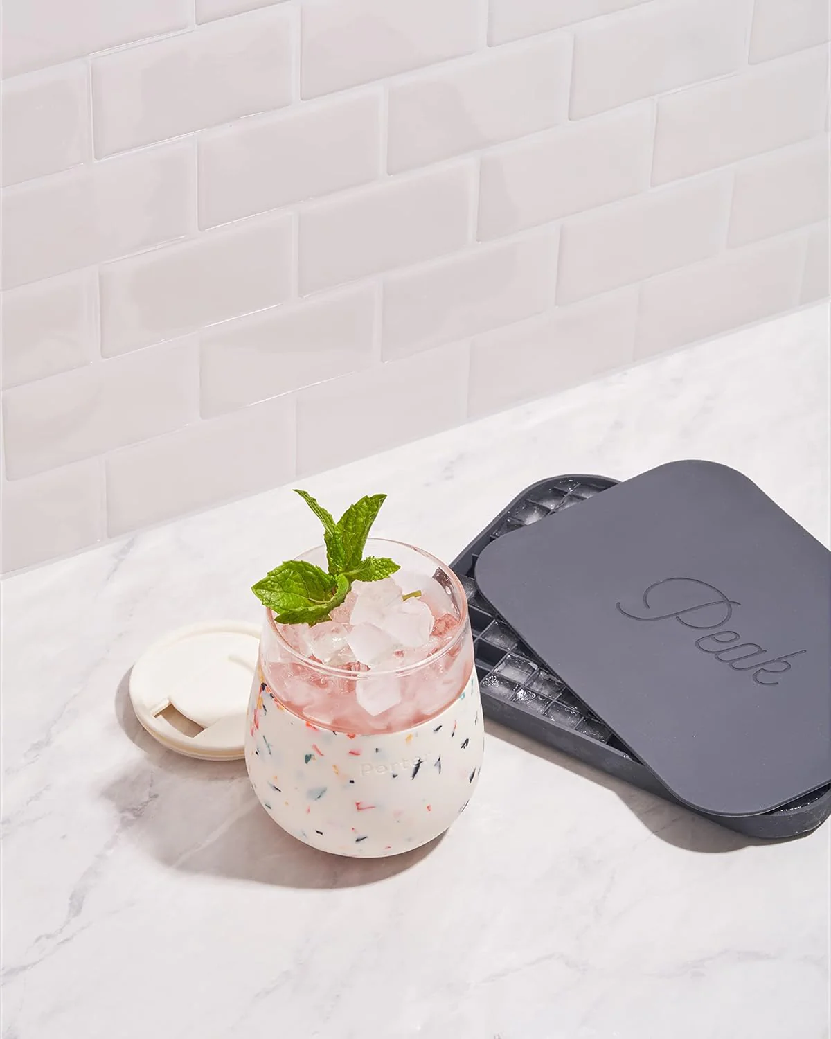 15oz Insulated Wine Glass - Terrazzo Cream - Image 3