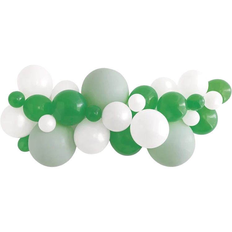 Ivory White & Matte Green Latex Balloon Arch Kit (27 CT)
