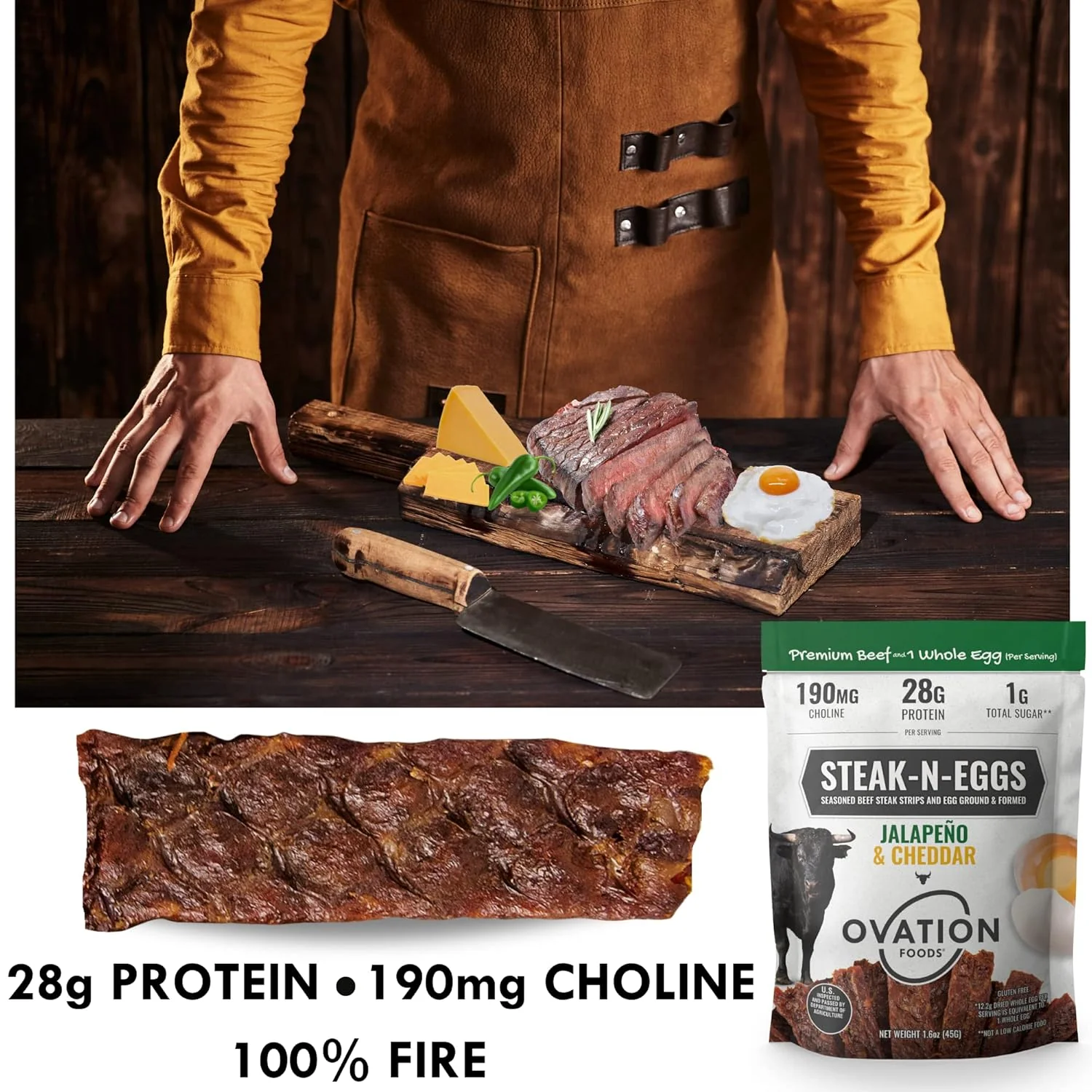 Jalapeno Cheddar Meat Snacks - Steak and Eggs - Image 4