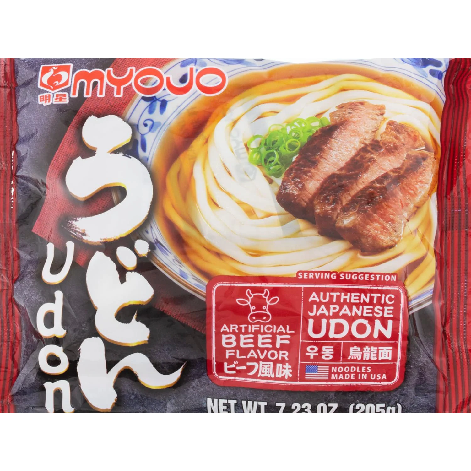 Japanese Udon Noodles with Soup Base Beef Flavor