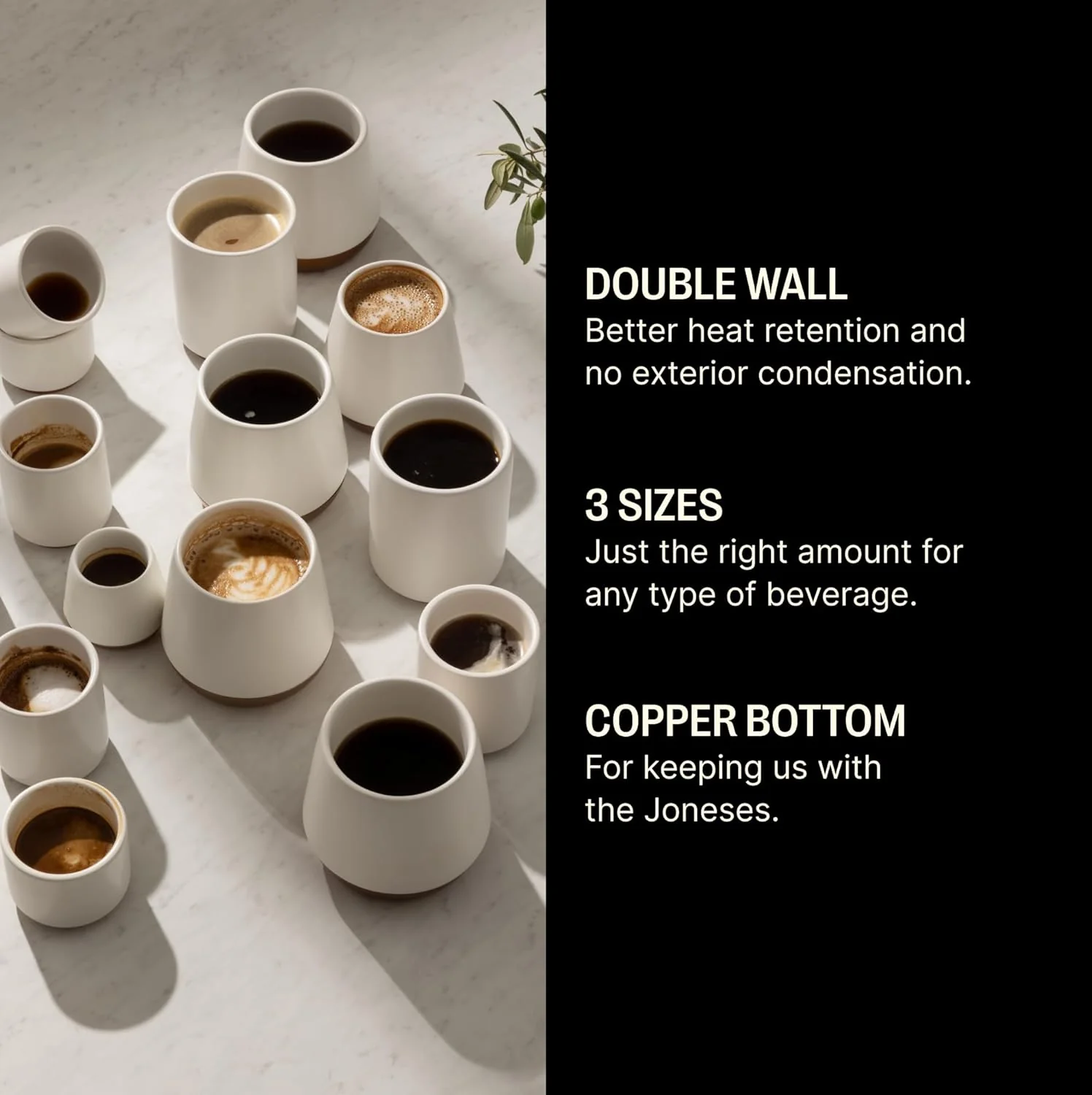 8oz Joey Double Wall Ceramic Coffee Mug - Matte Black - Image 5