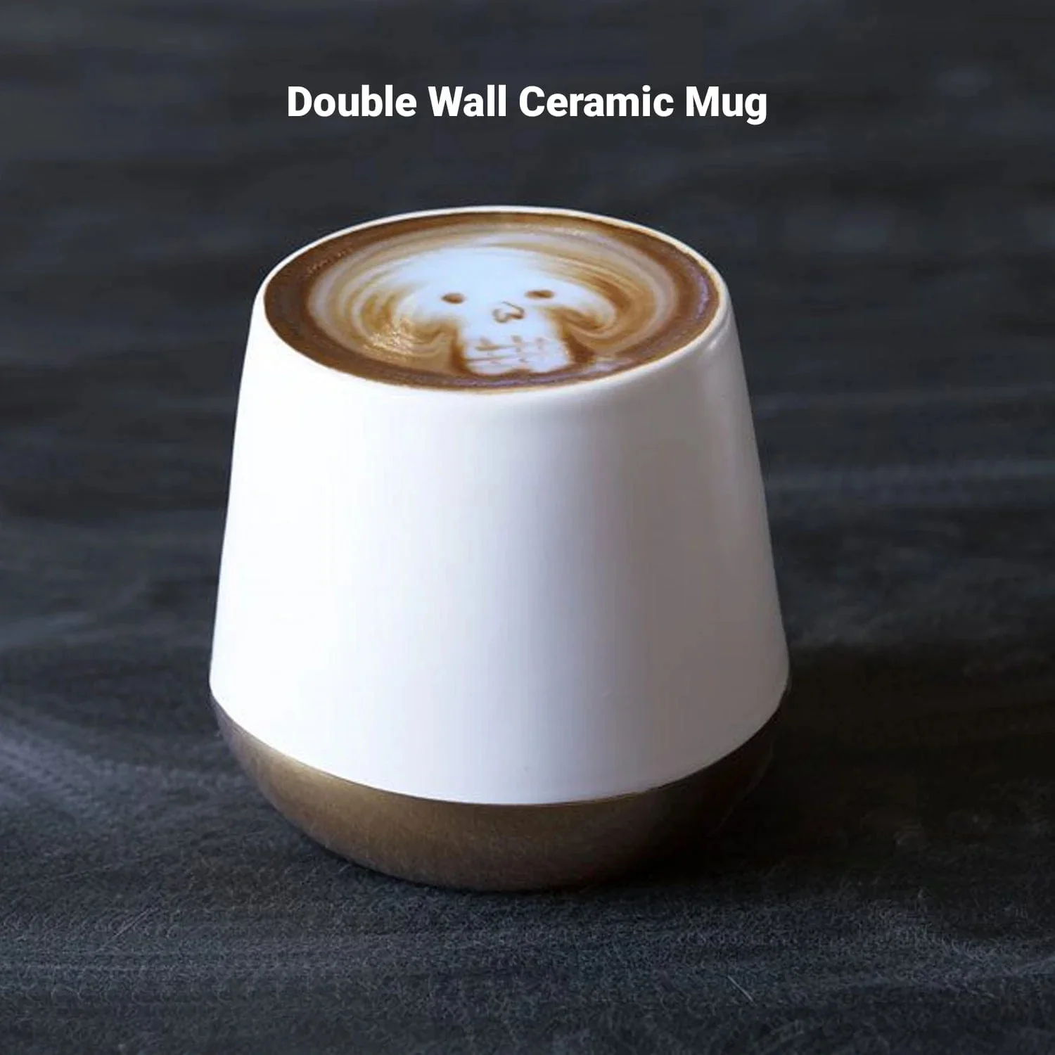 8oz Joey Double Wall Ceramic Coffee Mug - White - Image 2