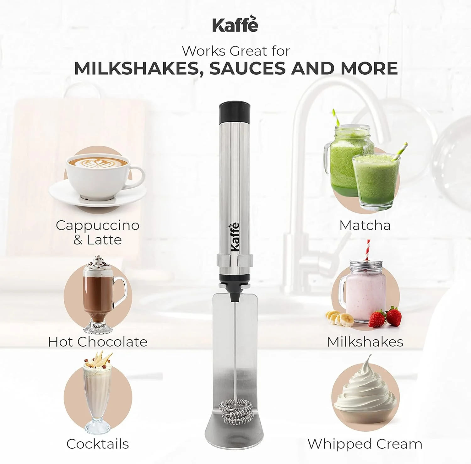 Rechargeable Milk Frother With Stand - Image 4