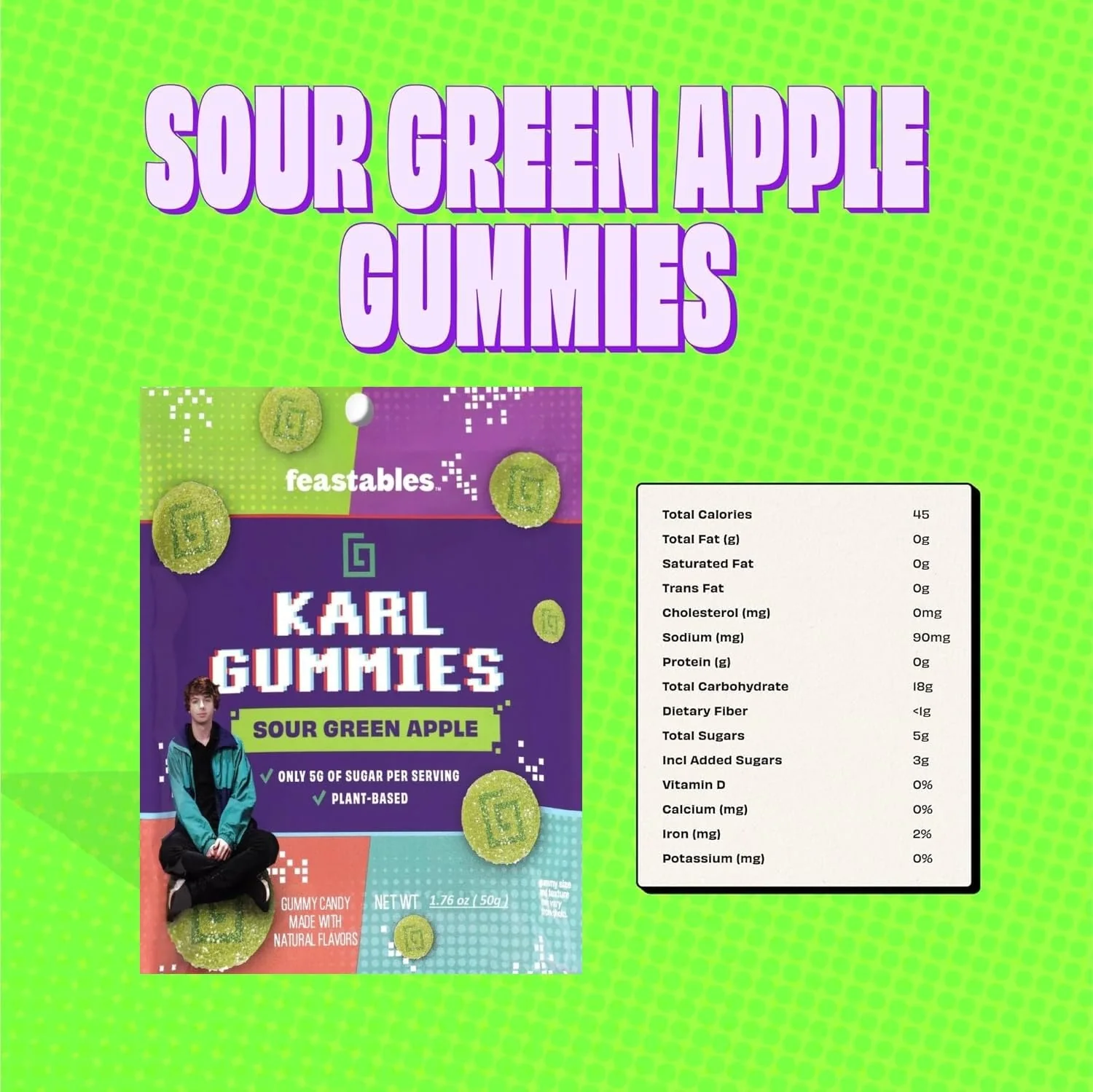 Karl's Gummies Sour Green Apple (8 Pack) - Image 3