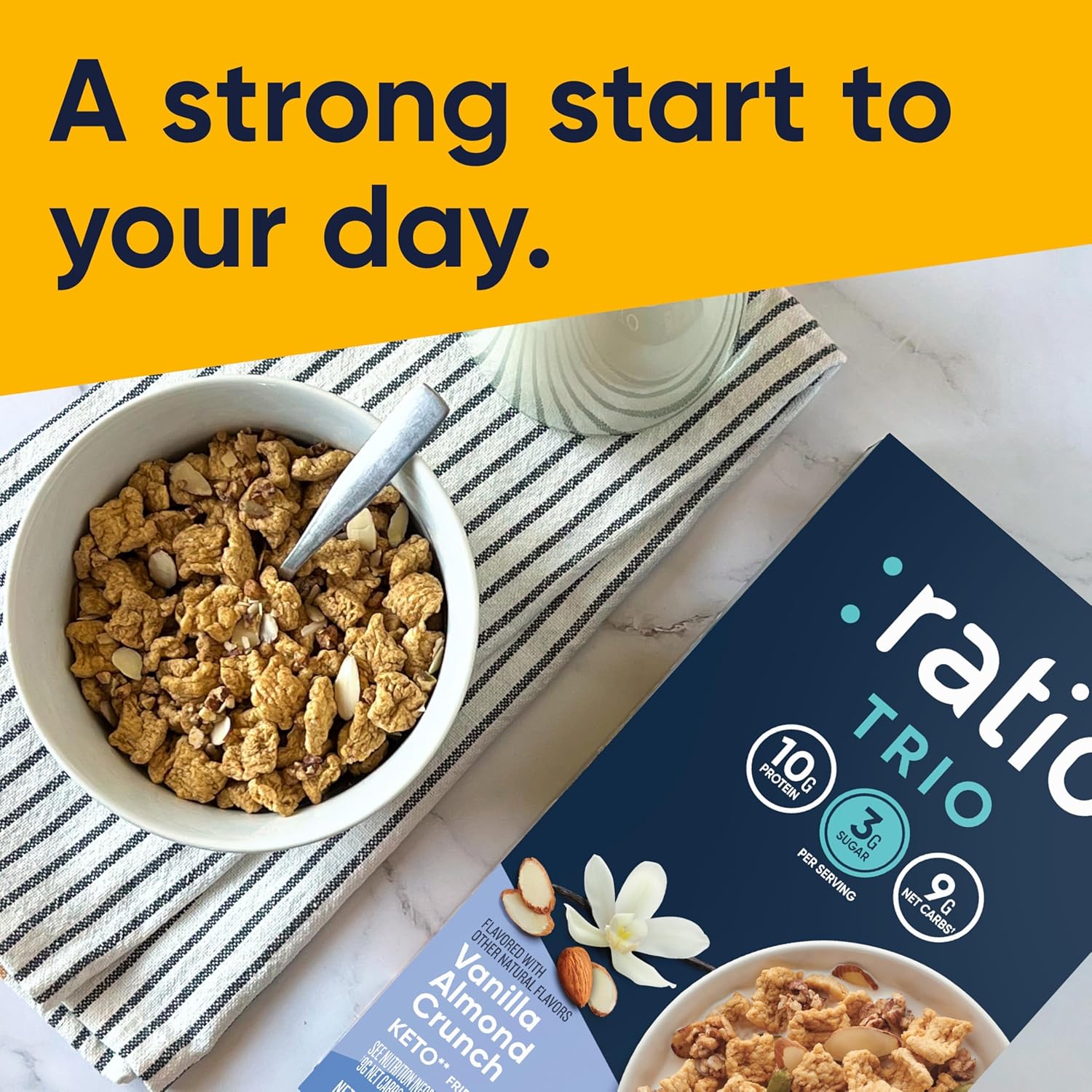 Keto Friendly Ratio Vanilla Almond Crunch Breakfast Cereal - Image 4