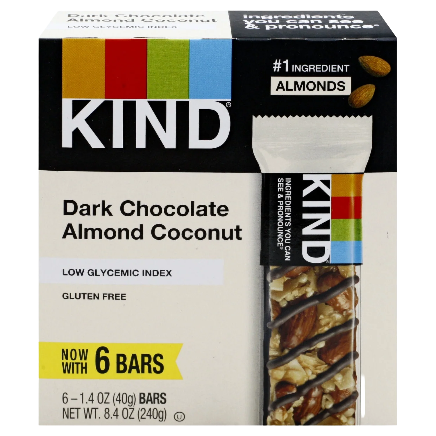 Dark Chocolate Almond & Coconut Bars (6 Pack)