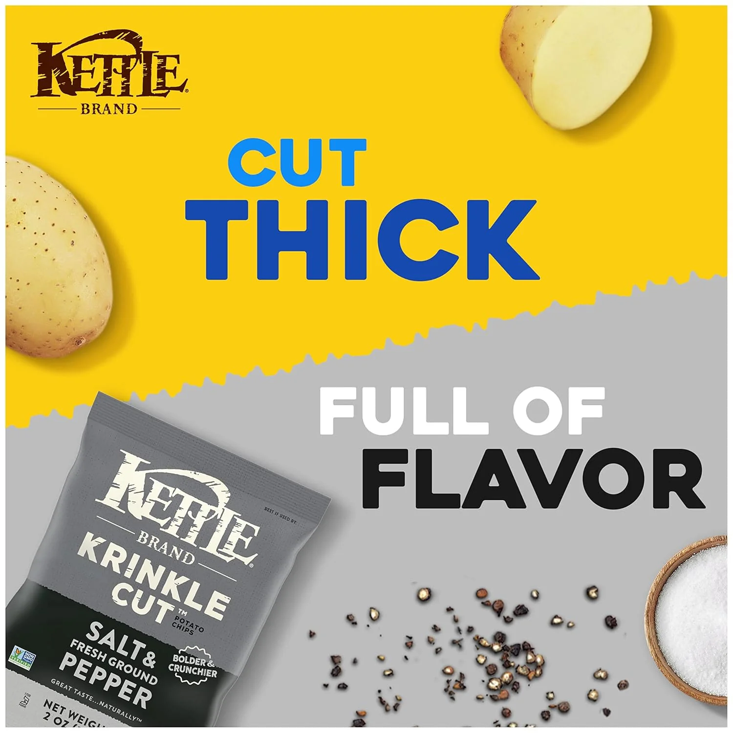 Krinkle Cut Salt & Fresh Pepper Potato Chips - Image 2