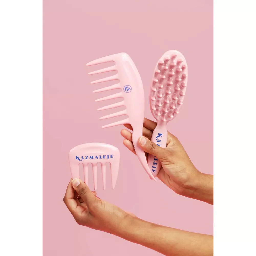 KurlsPlus Paddle Hair Comb - Pink - Image 3