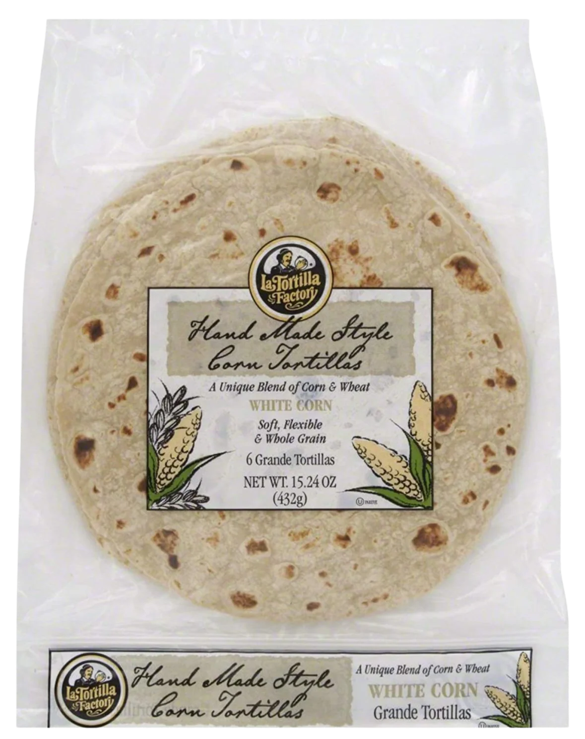 Soft White Corn & Wheat Grande Tortillas