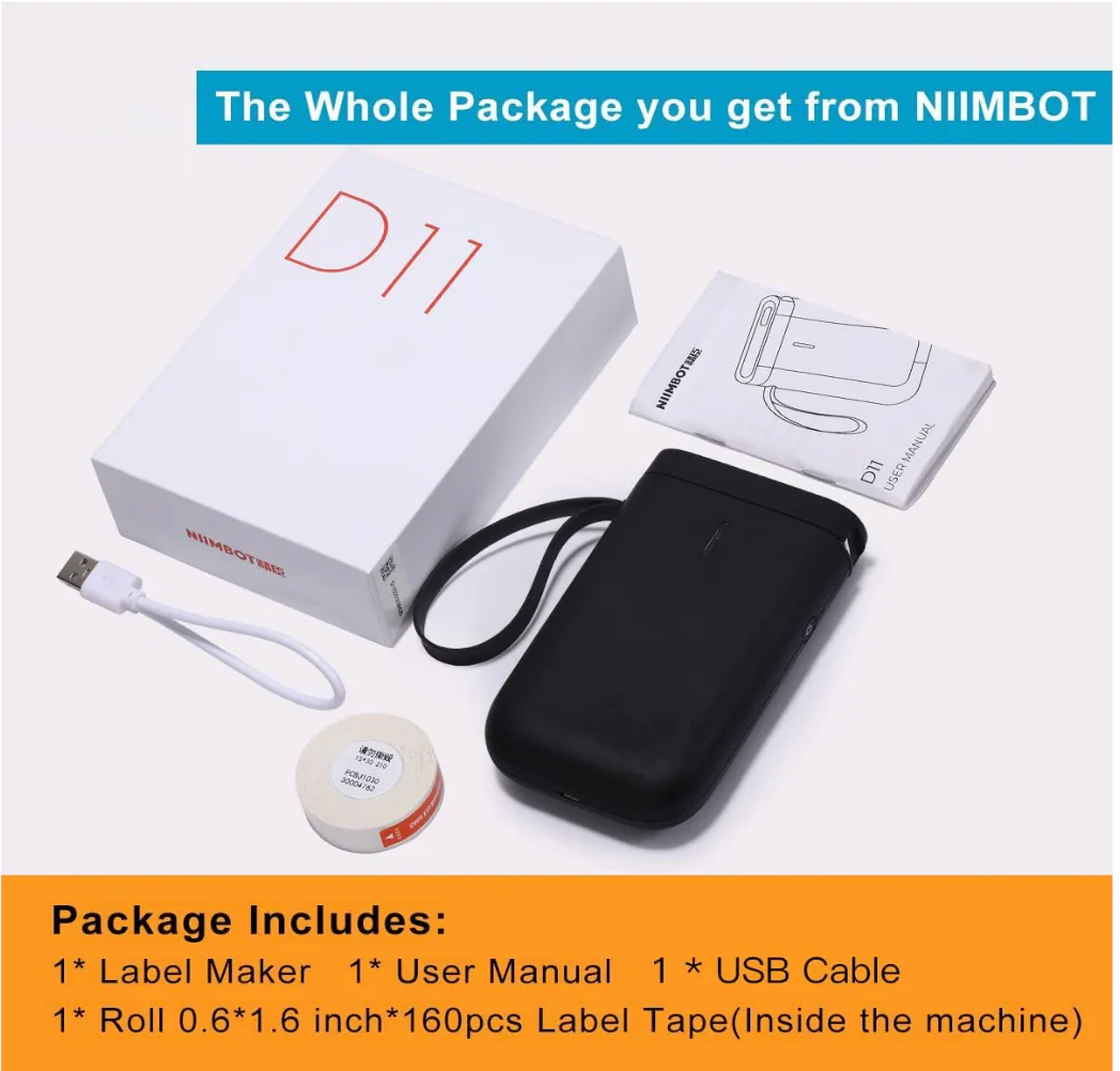 D11 Label Maker Printer - Black - Image 3