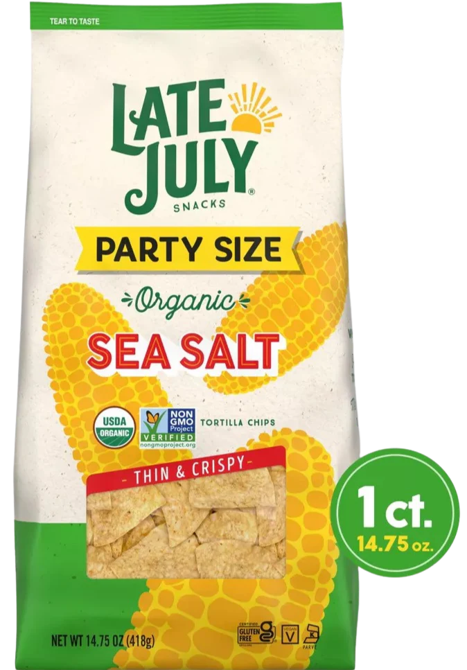 Organic Sea Salt Tortilla Chips Party Size Bag