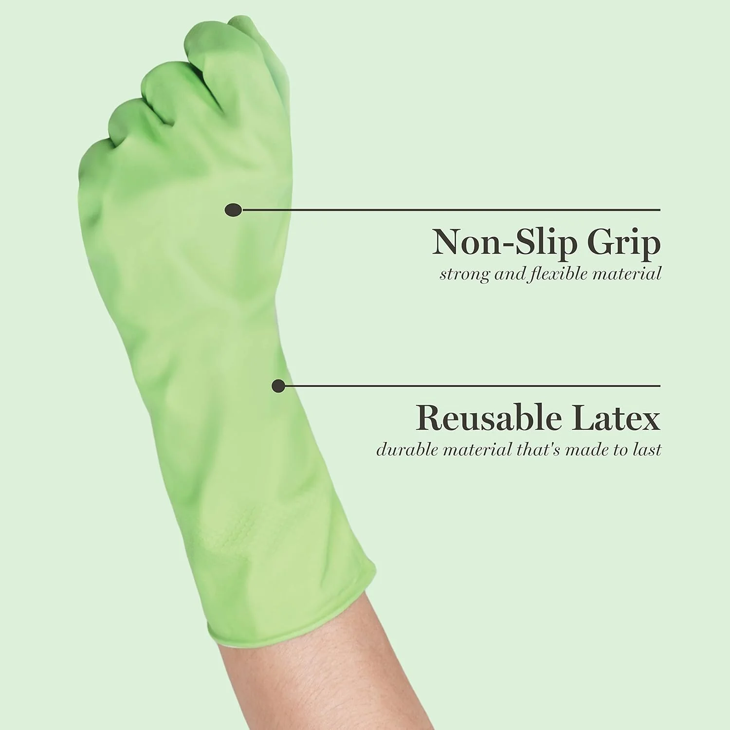 Latex Household Cleaning Gloves With Aloe - S/M - Image 3
