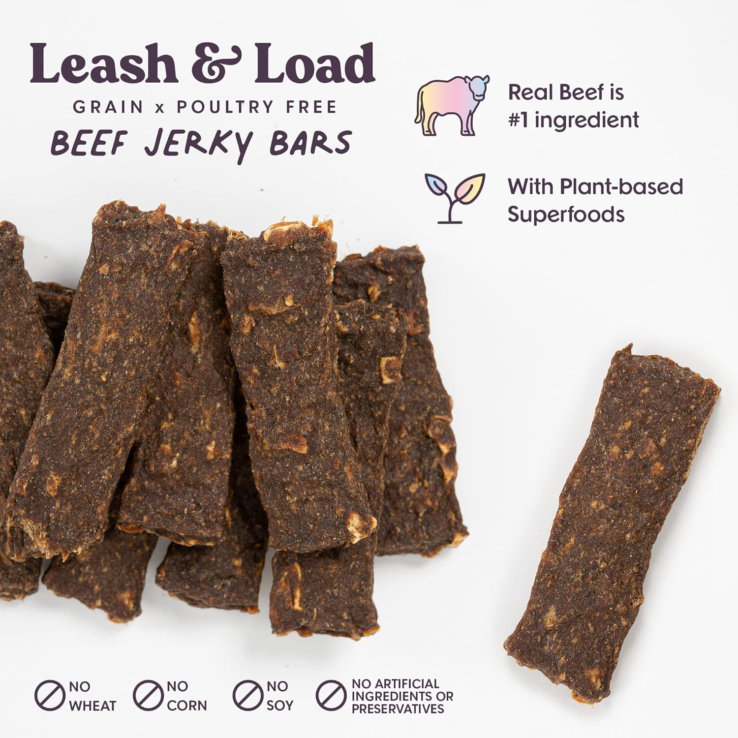 Leash & Load Beef Superfood Jerky Dog Bars - Image 3