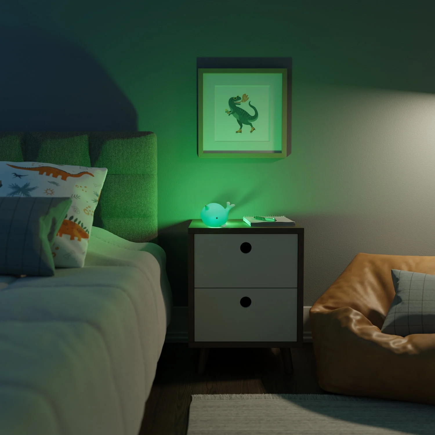 LED Narwhal Rechargeable Silicone Clip-on Kids Night Light - Image 5