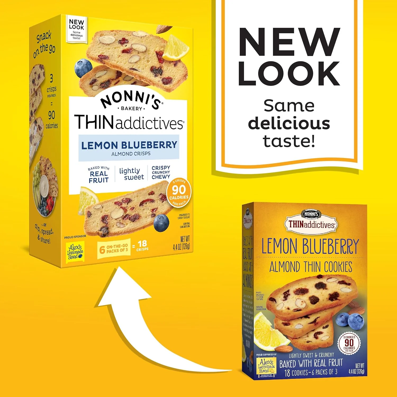 Lemon Blueberry Biscotti Almond Cookie Thins (6 packs of 3) - Image 2