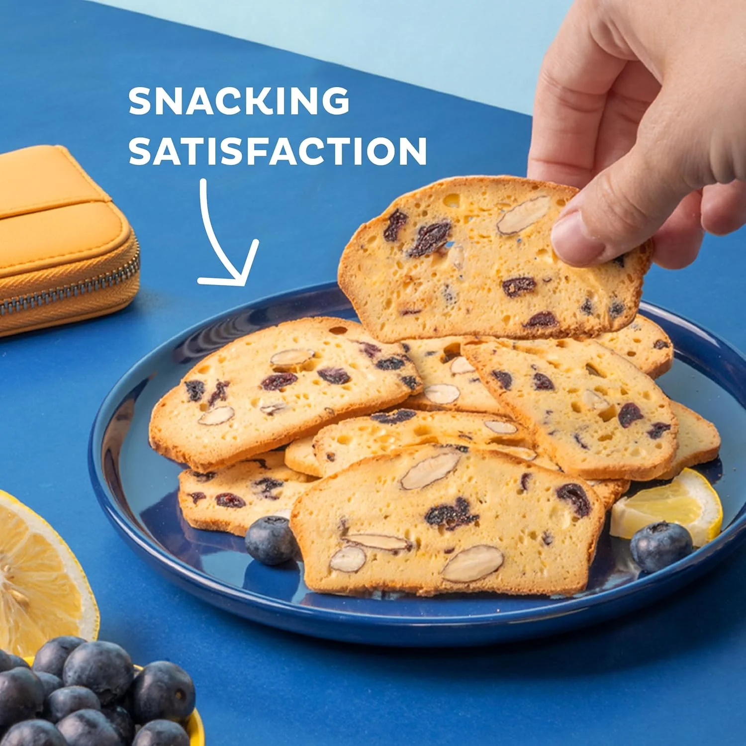 Lemon Blueberry Biscotti Almond Cookie Thins (6 packs of 3) - Image 3