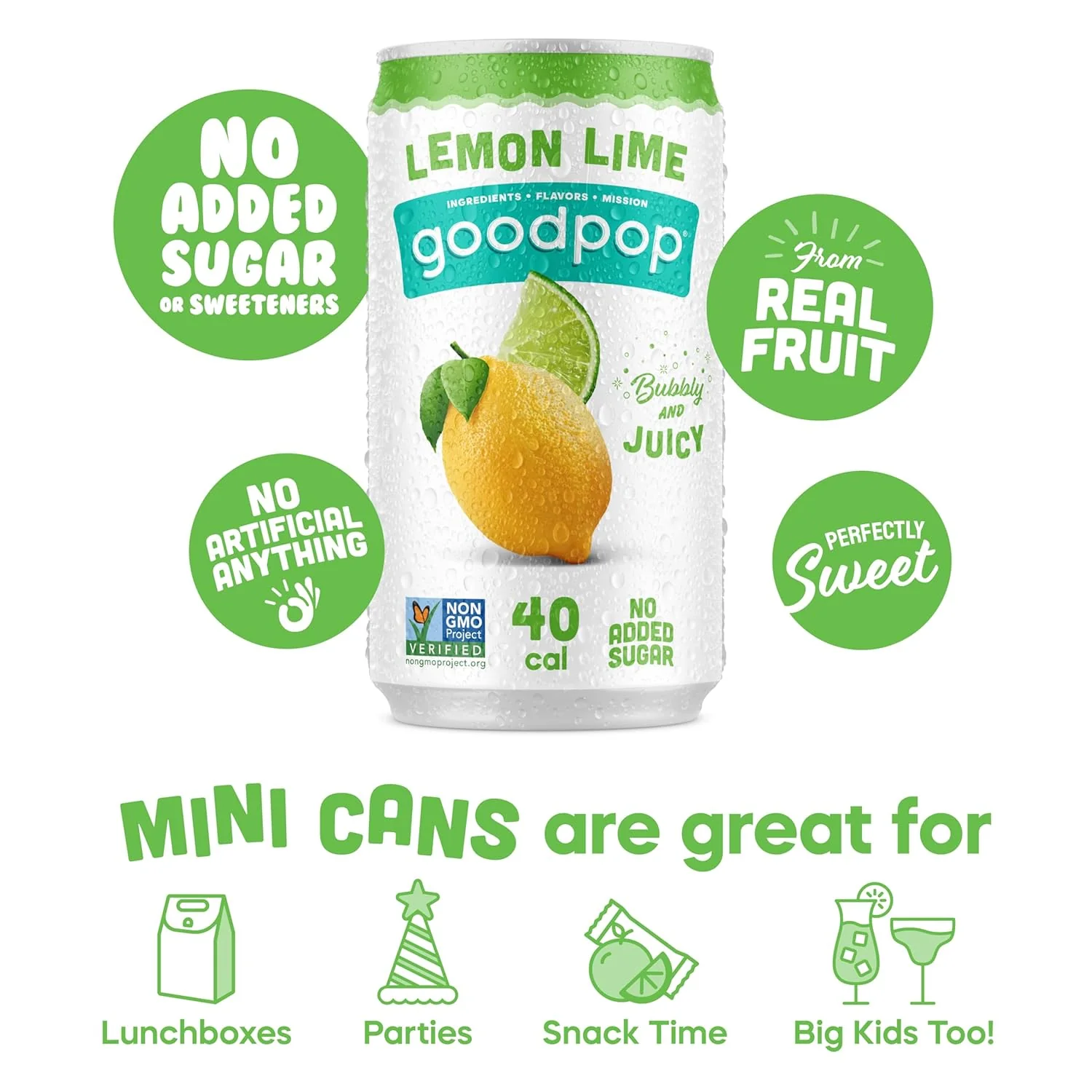 Lemon Lime No Added Sugar Sparkling Juice (6 Pack) - Image 2