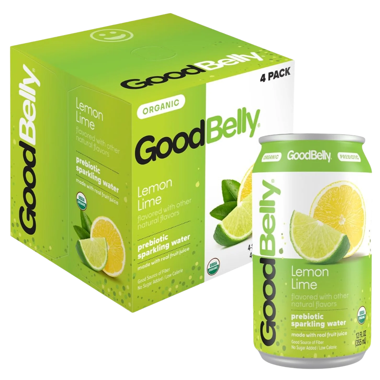 Lemon Lime Prebiotic Sparkling Water (4 Pack)