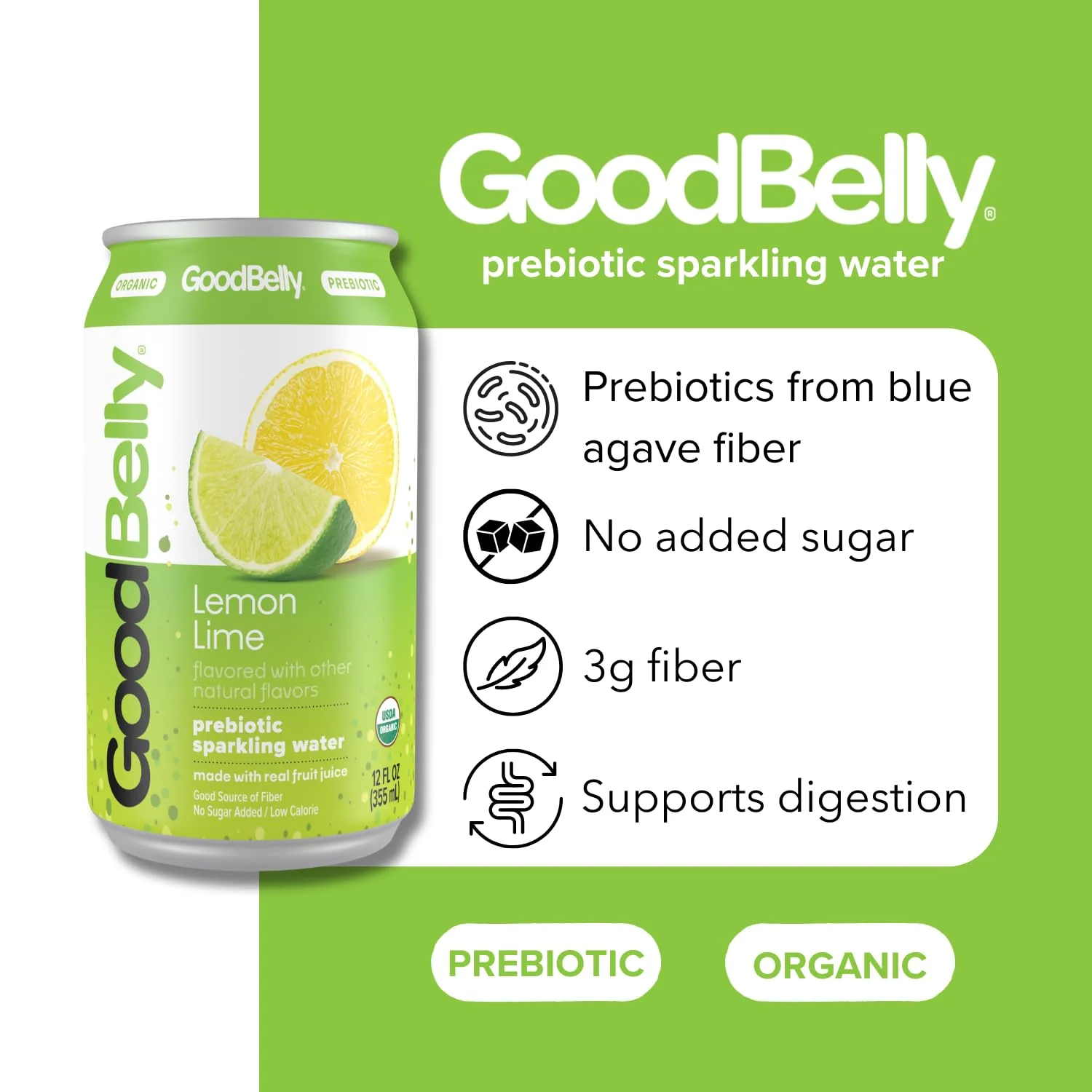 Lemon Lime Prebiotic Sparkling Water (4 Pack) - Image 4