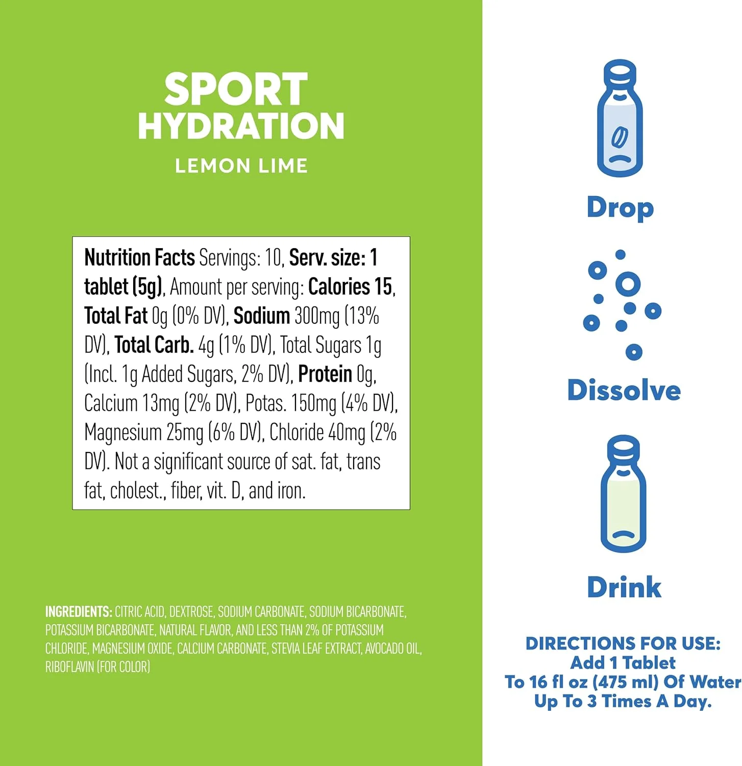 Lemon Lime Sport Drink Vegan Tabs (8 Pack) - Image 3