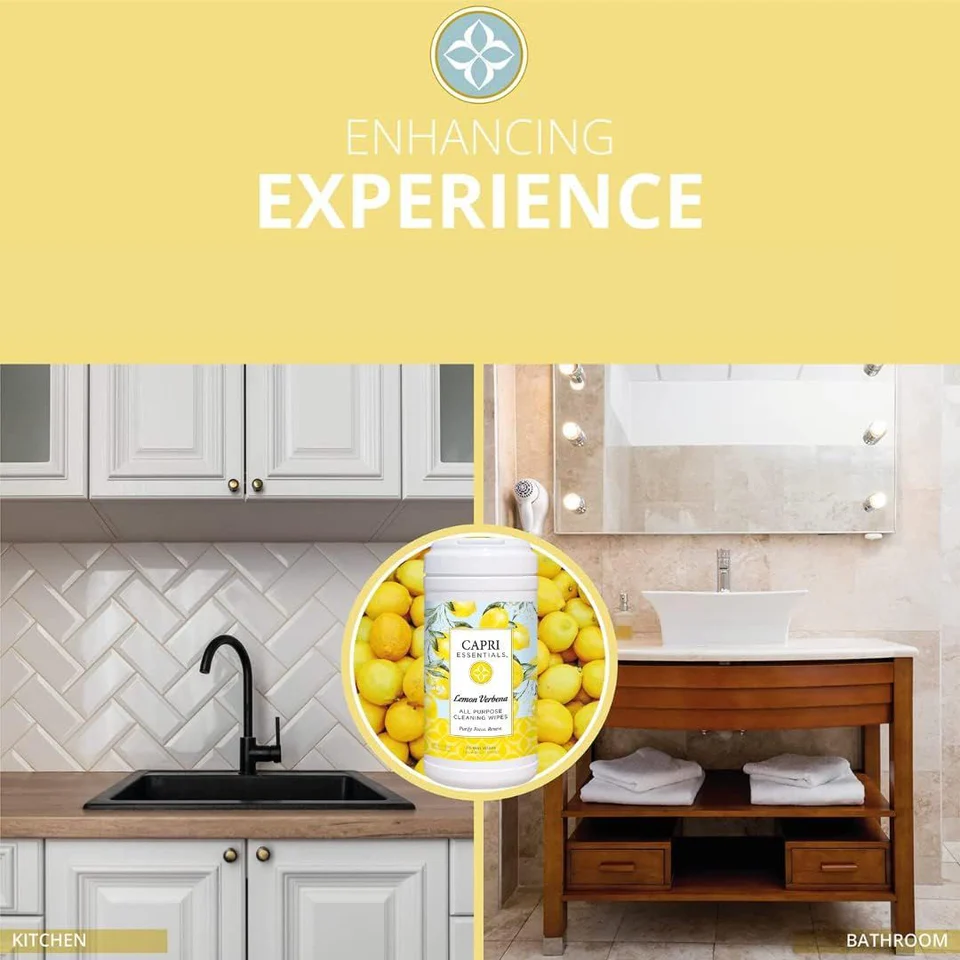 Lemon Verbena All Purpose Wipes (70 CT) - Image 2