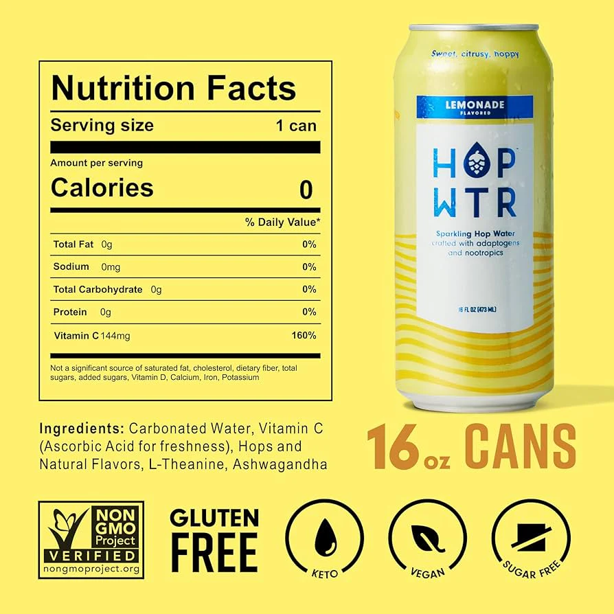 Lemonade Sparkling Hop Water (12 Pack) - Image 4